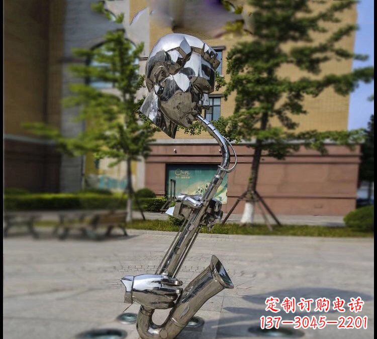 甘肃不锈钢萨克斯雕塑——展示音乐家的精神