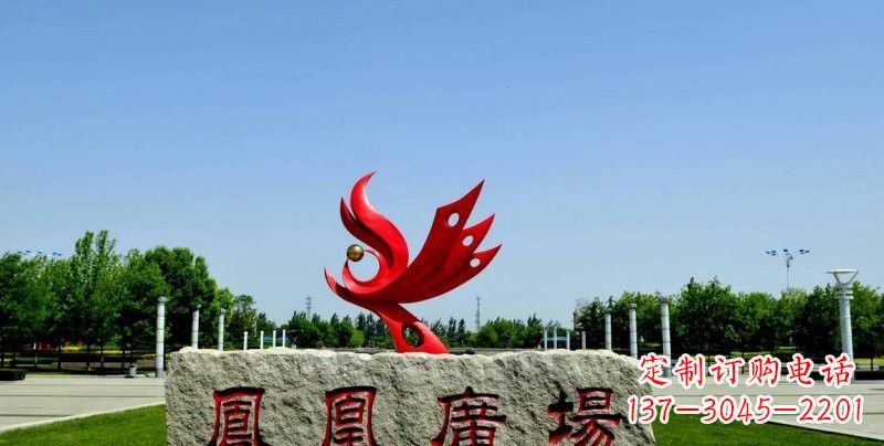 甘肃不锈钢凤凰雕塑奔放优雅的艺术之作