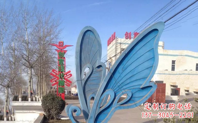 甘肃抽象不锈钢蝴蝶雕塑把美丽永久定格