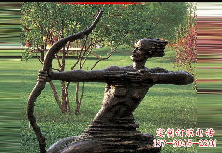 甘肃古代神话中的后羿雕塑
