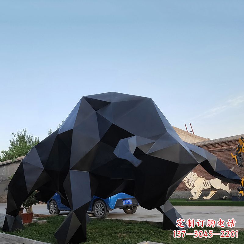 甘肃华尔街牛大型玻璃钢动物雕塑