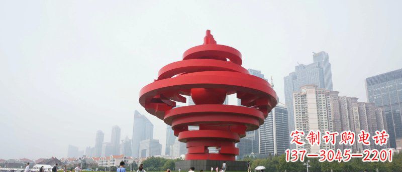 甘肃抽象火炬不锈钢五月的风广场景观雕塑