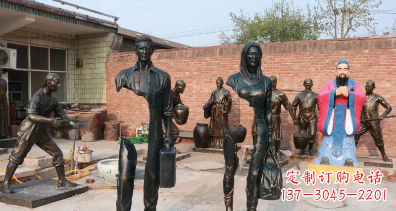 甘肃抽象男人女人铜雕