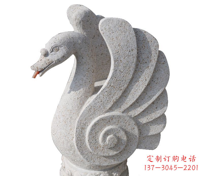 甘肃抽象喷水天鹅石雕 (2)