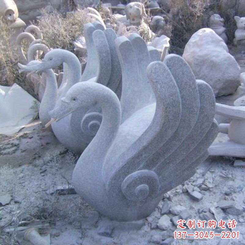 甘肃抽象喷水天鹅石雕