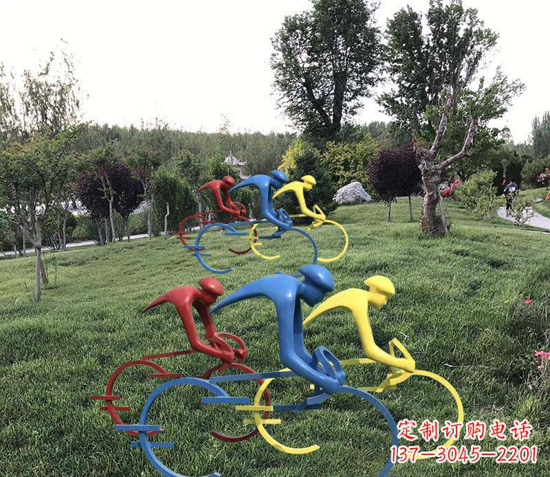 甘肃抽象的自行车雕塑——构筑美丽的公园景观