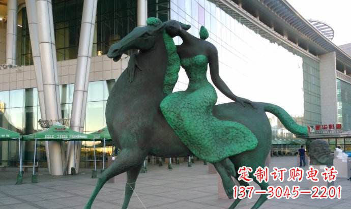 甘肃骑马雕塑让女孩的梦想变为现实