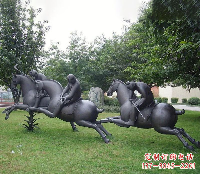 甘肃抽象人物骑马铜雕