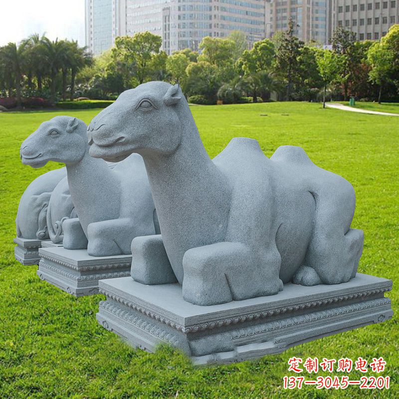 甘肃美丽的抽象骆驼石雕