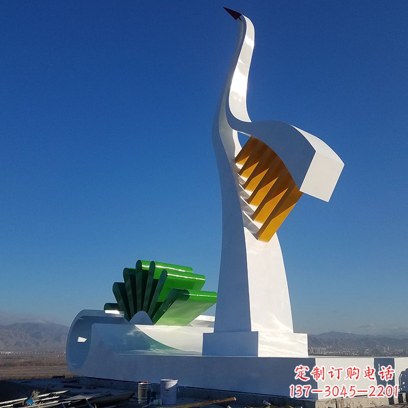 甘肃抽象仙鹤雕塑