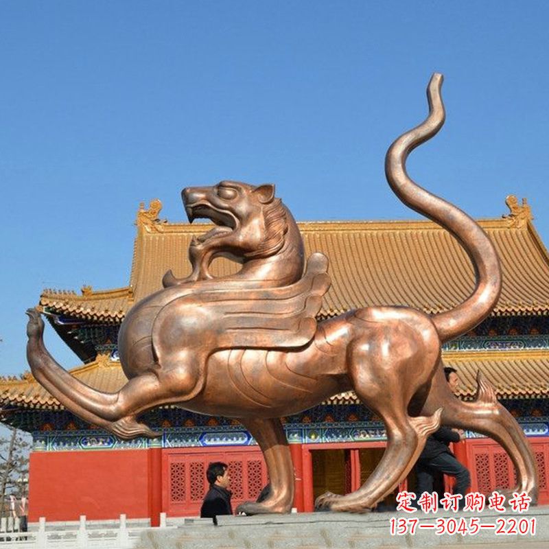 甘肃传统文化动物雕塑纯铜白虎雕塑