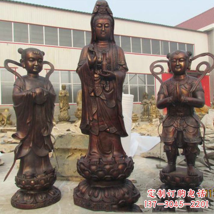 甘肃纯铜观音菩萨雕塑