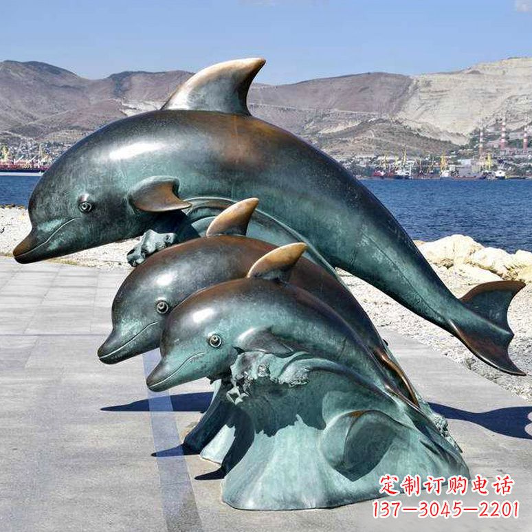 甘肃海豚的优雅——纯铜海豚雕塑