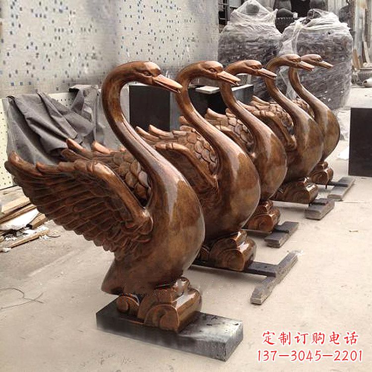 甘肃纯铜喷水天鹅雕塑