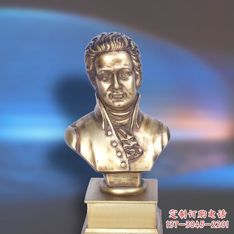 甘肃纯铜莫扎特头像雕塑