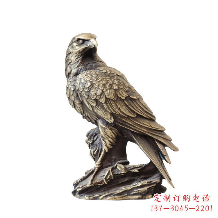 甘肃纯铜招财老鹰雕塑