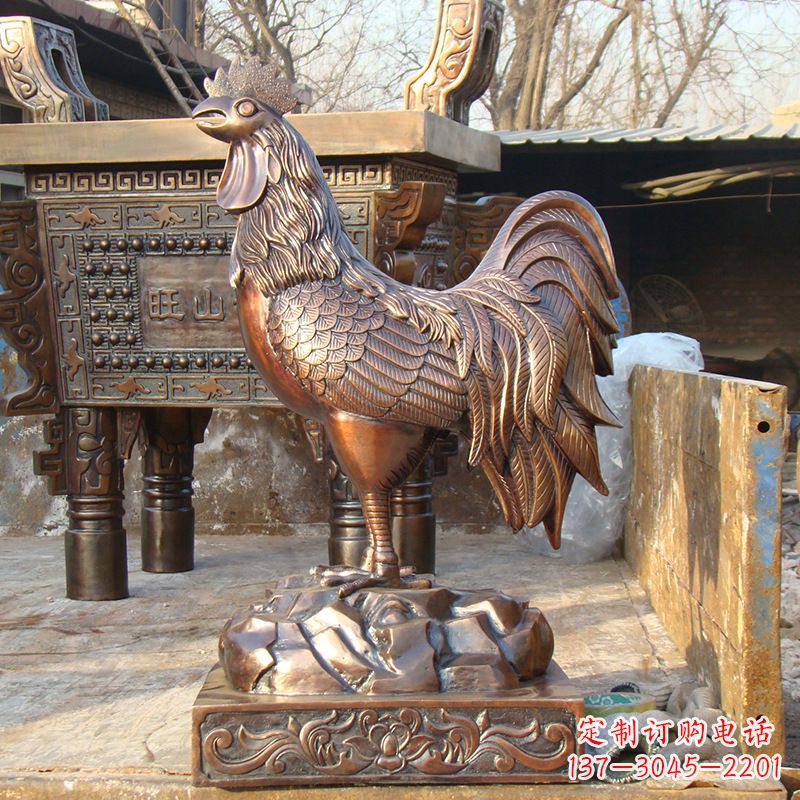 甘肃精美纯铜生肖鸡雕塑