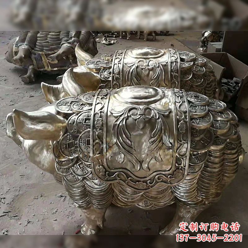 甘肃纯铜铸造的招财生肖动物风水雕塑