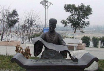 甘肃蔡伦公园的发明家雕像