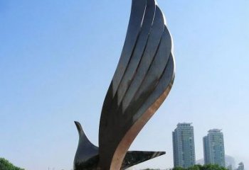 甘肃不锈钢翅膀雕塑象征着自由的美