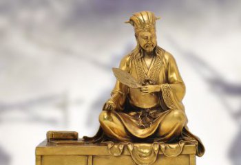 甘肃纯铜诸葛亮雕塑象征中国智慧