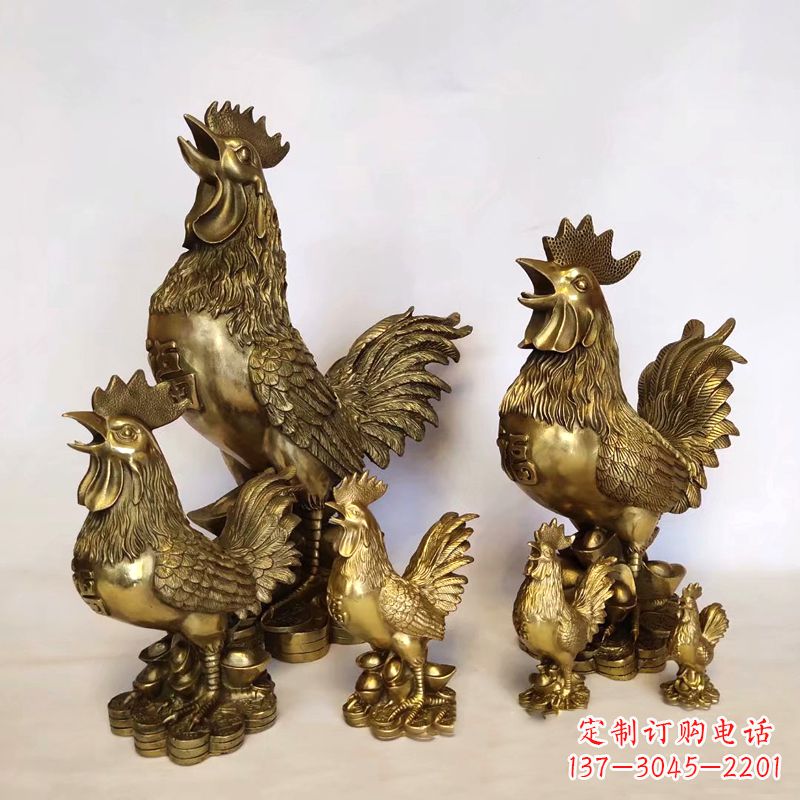 甘肃鸡雕塑纯铜打造的精美艺术品