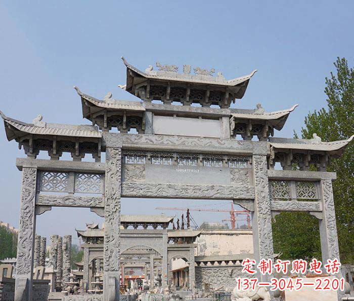 甘肃大理石牌坊雕塑传承中国古典文化