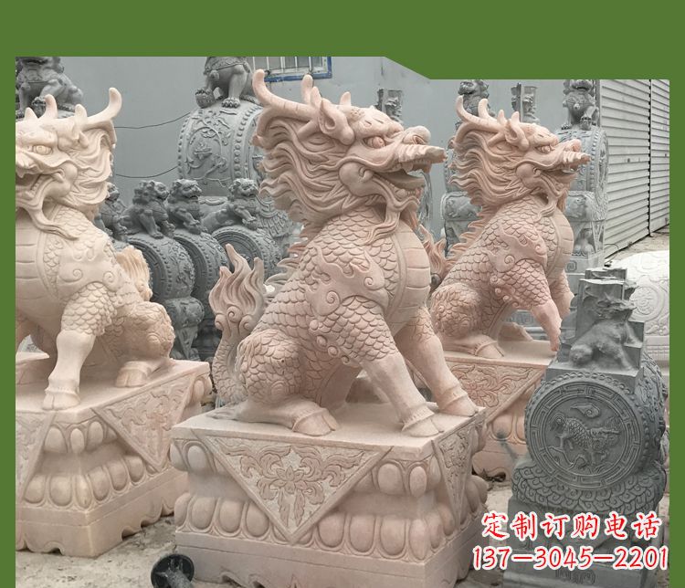 甘肃大理石踩球麒麟——传承古代神话的雕塑