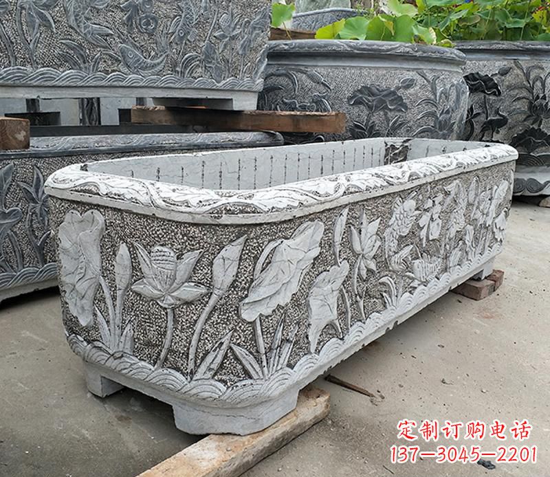 甘肃大理石菊花水缸雕塑