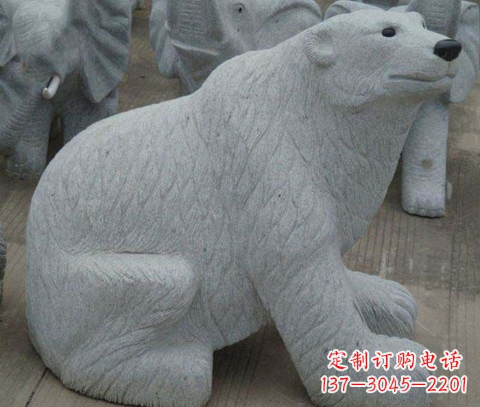 甘肃精美大理石雕刻的北极熊