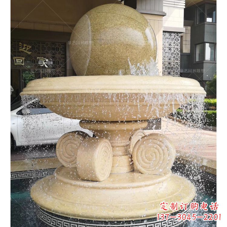 甘肃大理石风水球雕塑传承古老文化的象征