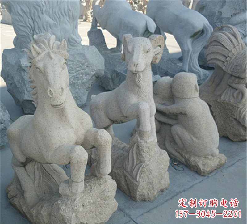 甘肃大理石公园动物雕塑