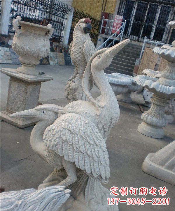 甘肃中领雕塑仙鹤石雕