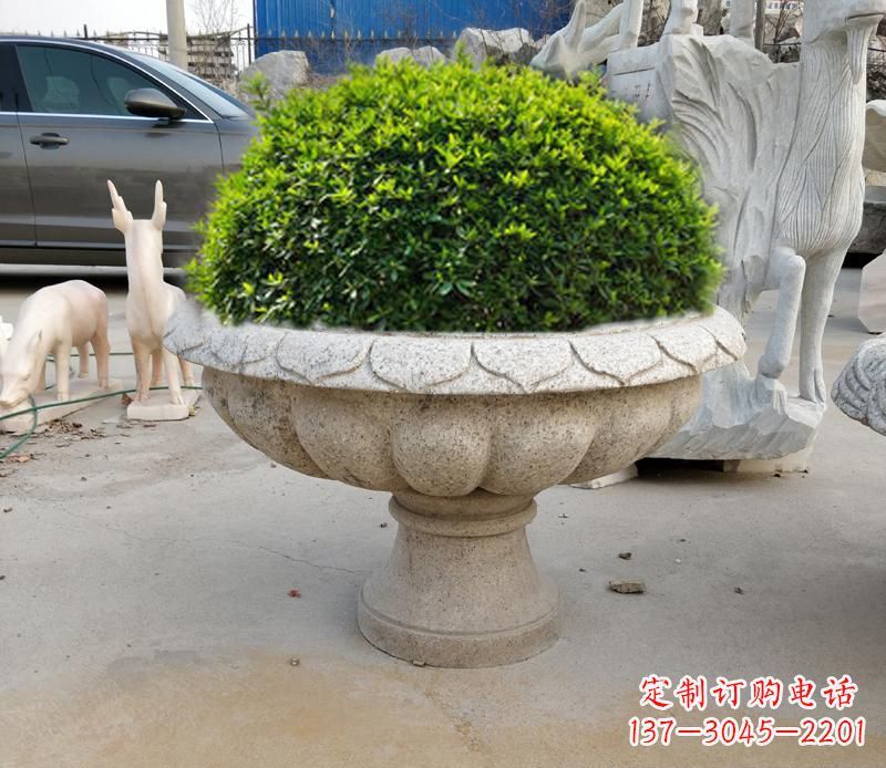 甘肃优雅大理石花盆雕塑