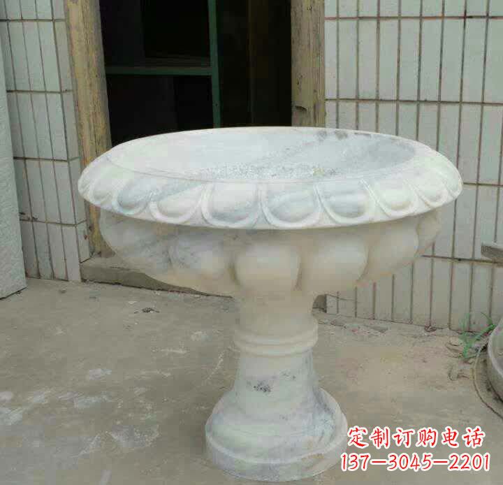 甘肃大理石花盆雕塑精美绝伦,艺术风采