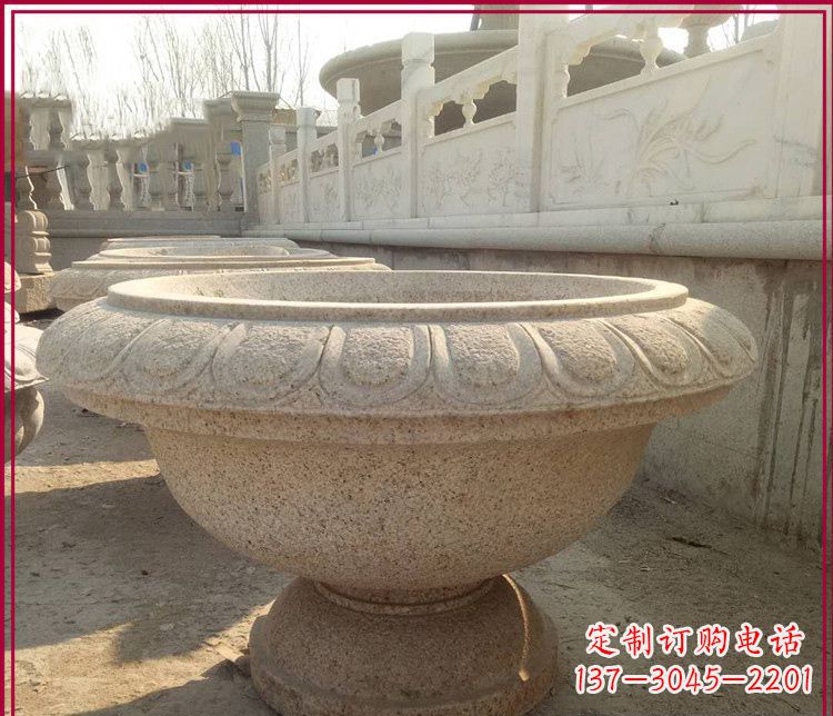 甘肃大理石花盆雕塑
