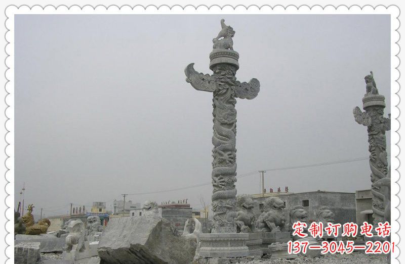 甘肃精致雕刻，大理石华表雕塑