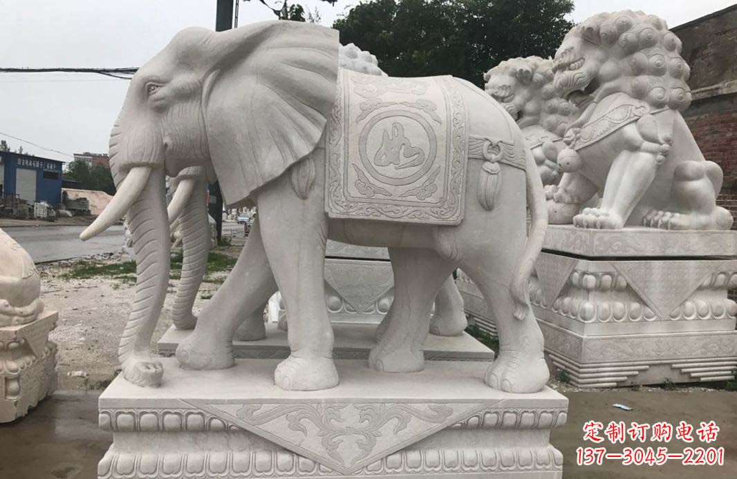 甘肃大理石大象雕塑