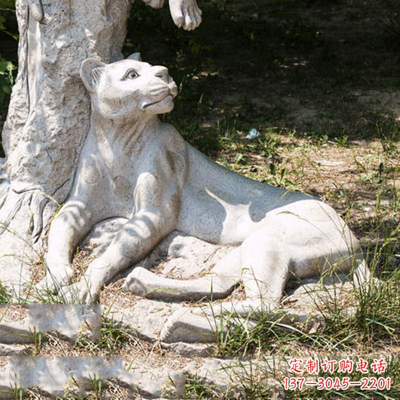 甘肃风采灵动的大理石金钱豹雕塑