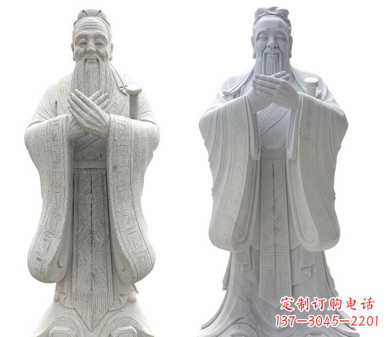 甘肃大理石孔子行教像古代名人石雕