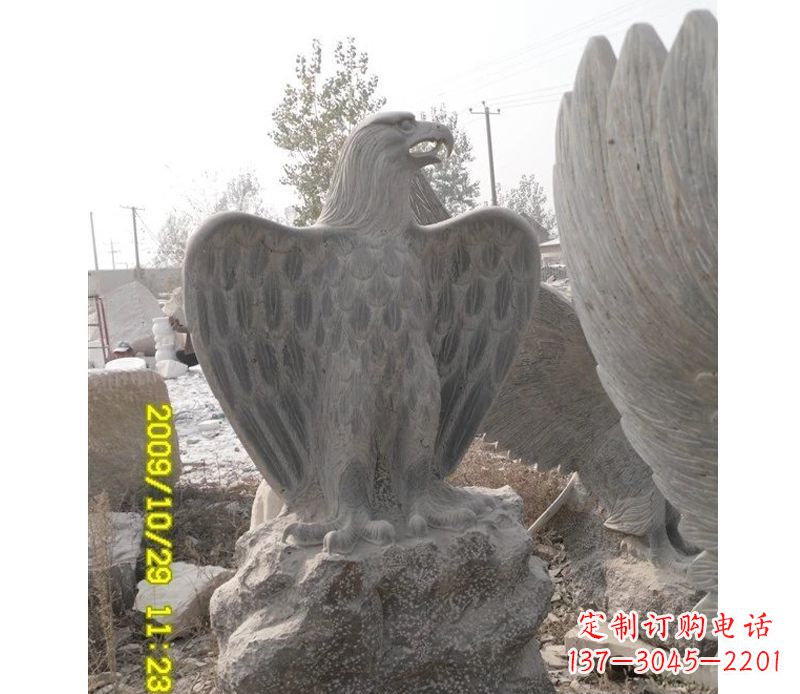 甘肃大理石老鹰雕塑,高贵雄威气势