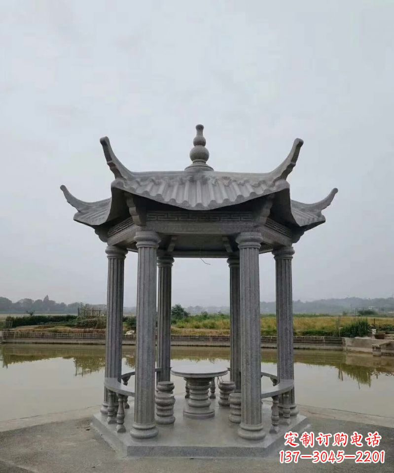 甘肃大理石凉亭石雕塑,优雅经典无双