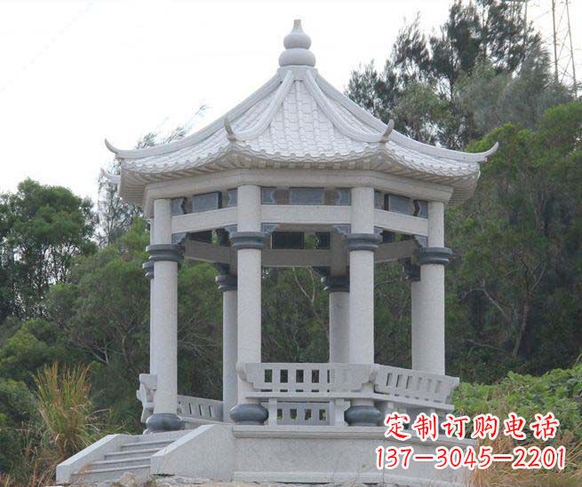 甘肃大理石六角石雕凉亭营造舒适环境的完美体现