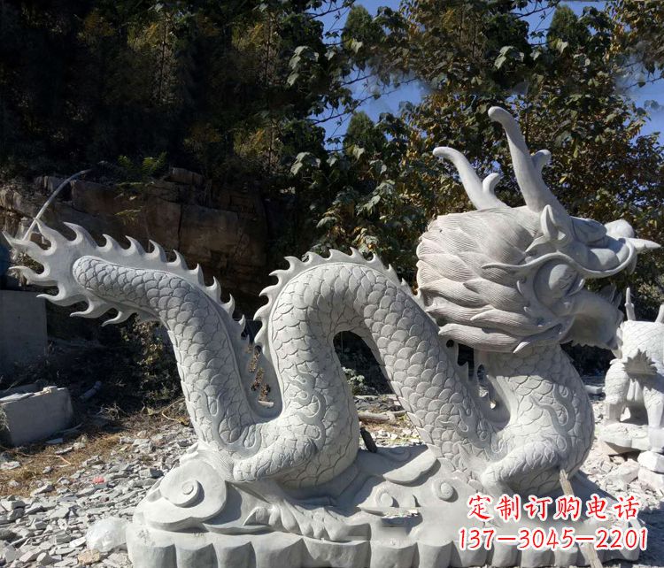 甘肃精美大理石龙雕塑