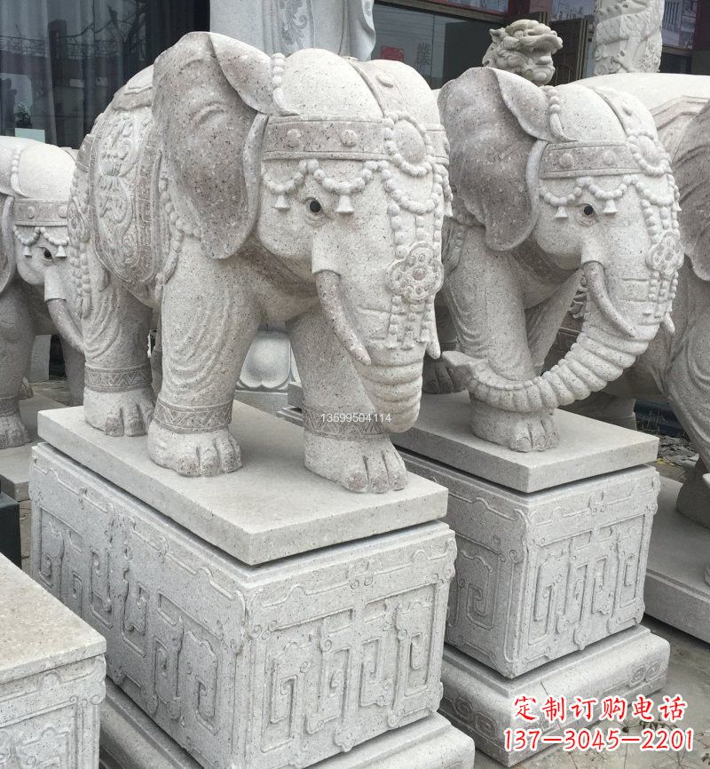 甘肃精美绝伦的大理石门口大象雕塑