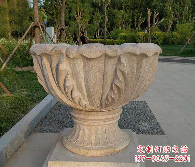 甘肃大理石欧式花钵雕塑