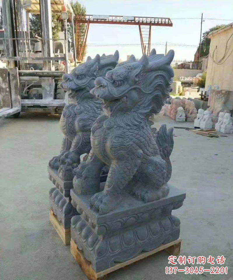 甘肃精美大理石麒麟雕塑
