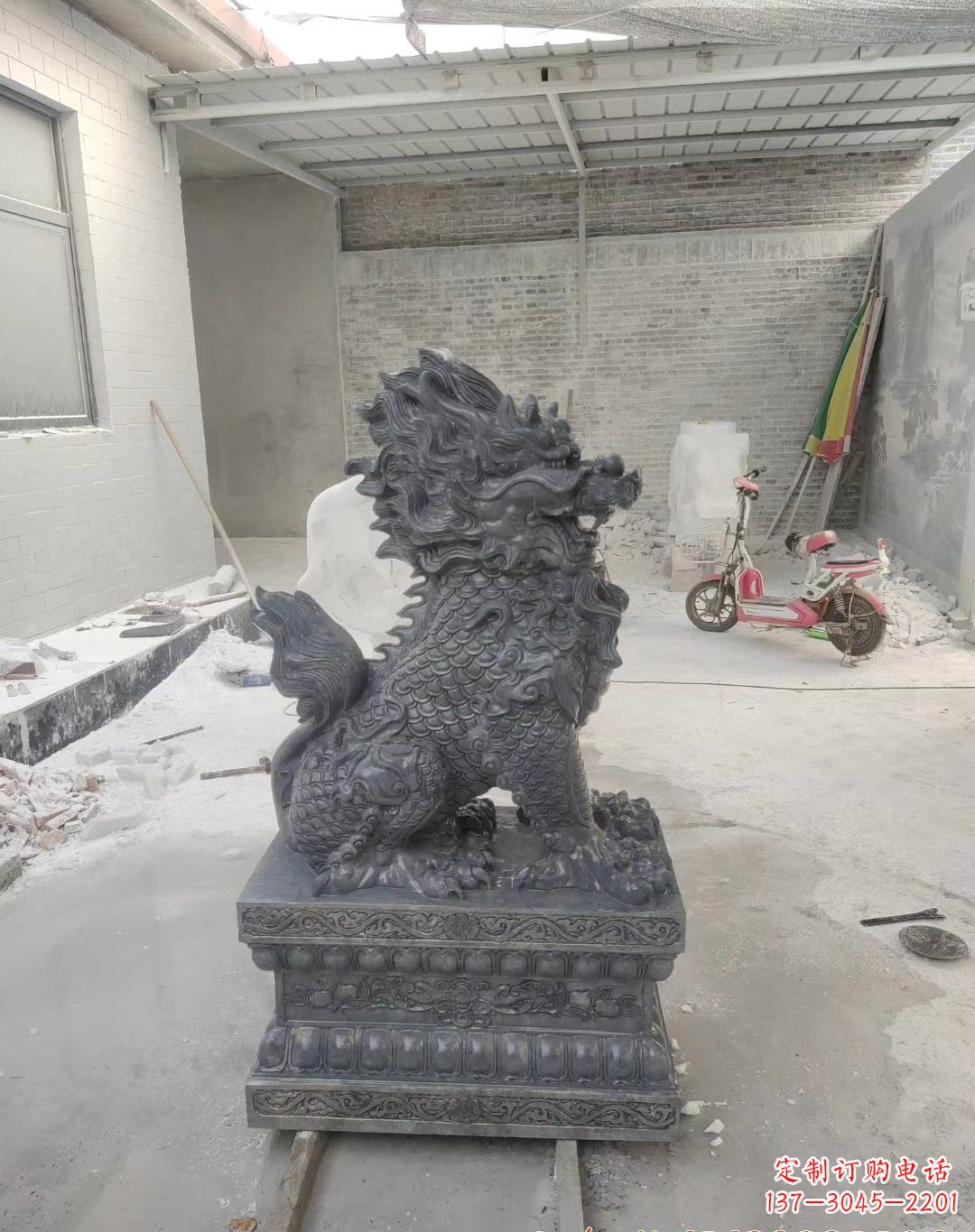 甘肃传世工艺大理石麒麟雕塑