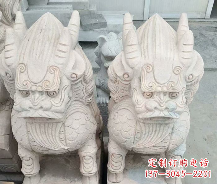甘肃品质卓越的大理石麒麟古兽雕塑