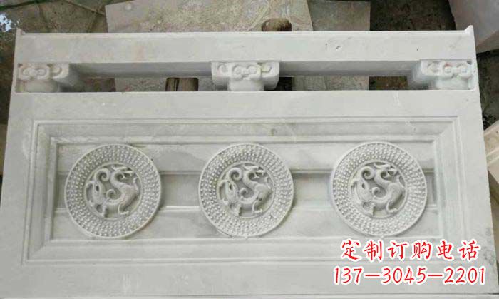 甘肃精美青龙石浮雕栏板雕塑